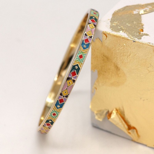 Golden Finish Bangle with Tribal Inspired Enamel Design by Peace of Mind